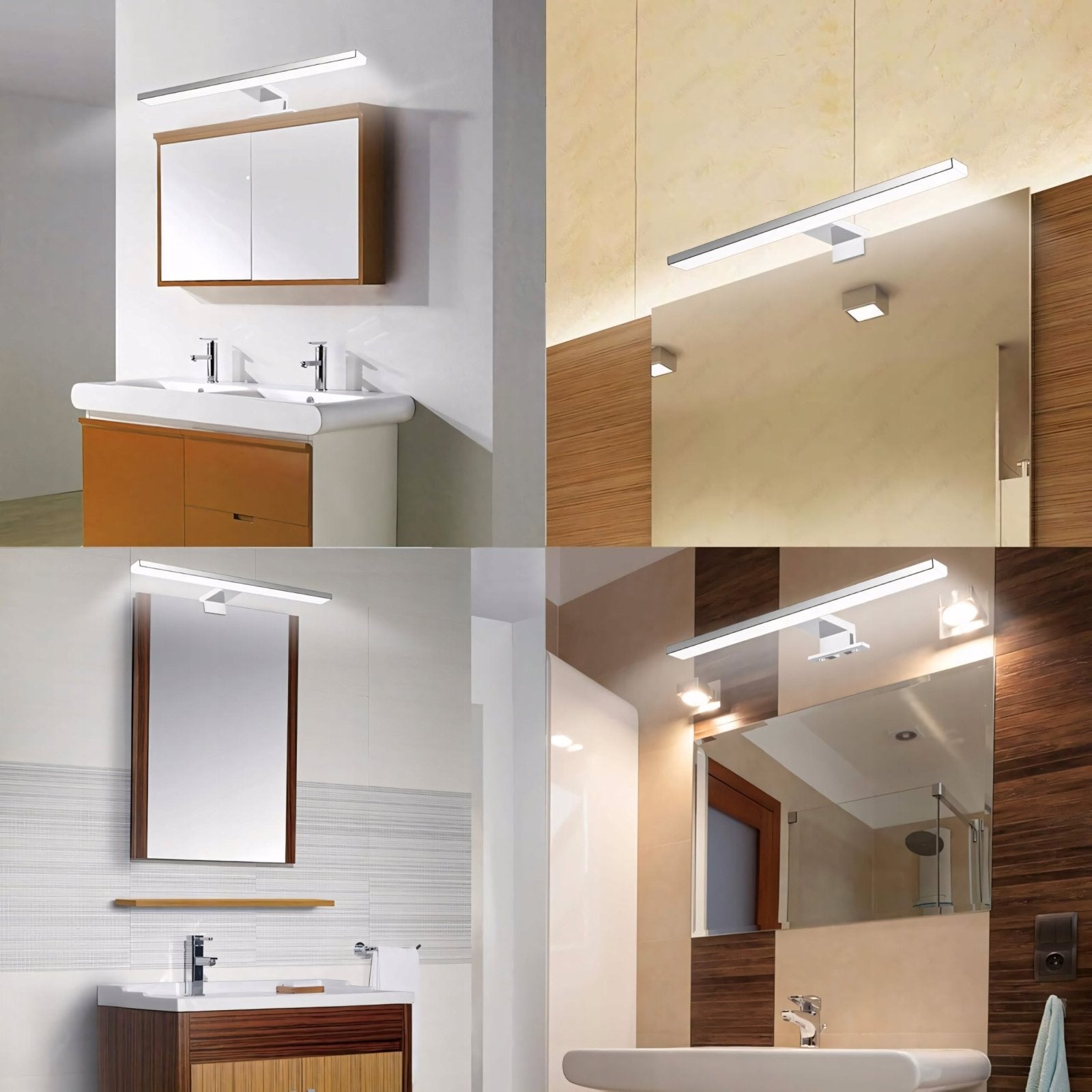 Kinkiet LED nad lustro 40cm IP44 srebrny zimne światło | REEVE