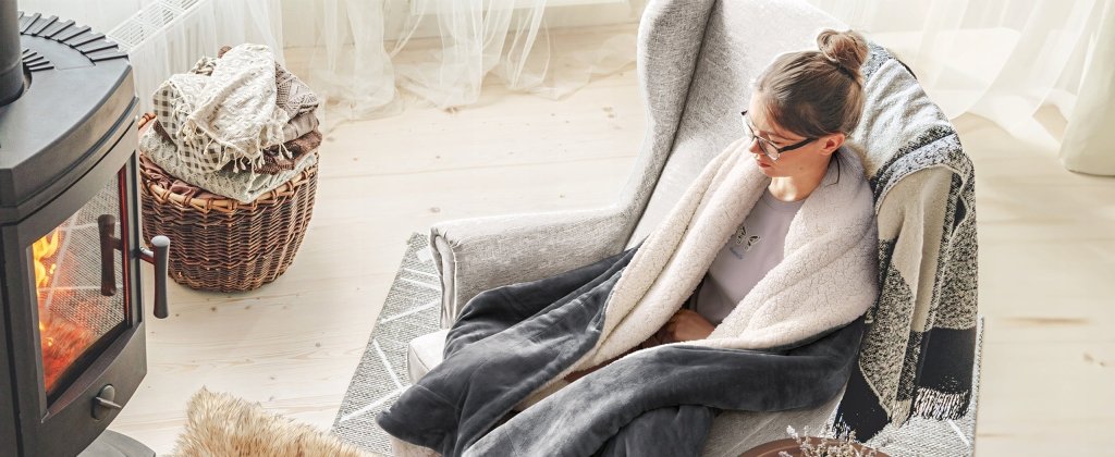 Koc dwustronny sherpa KANKAEU 160x200 cm szary | REEVE