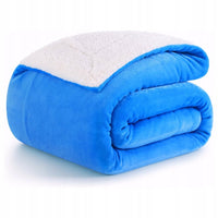 Koc sherpa KANKAEU 130x160 cm niebieski | REEVE