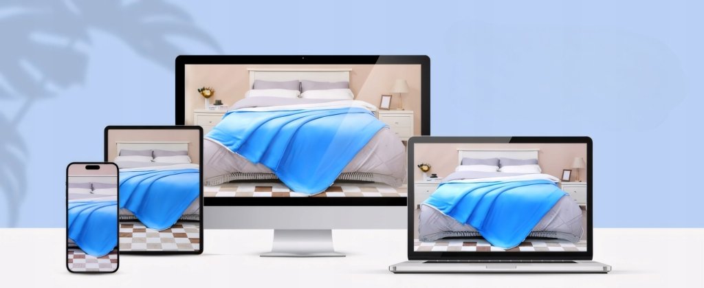 Koc sherpa KANKAEU 130x160 cm niebieski | REEVE