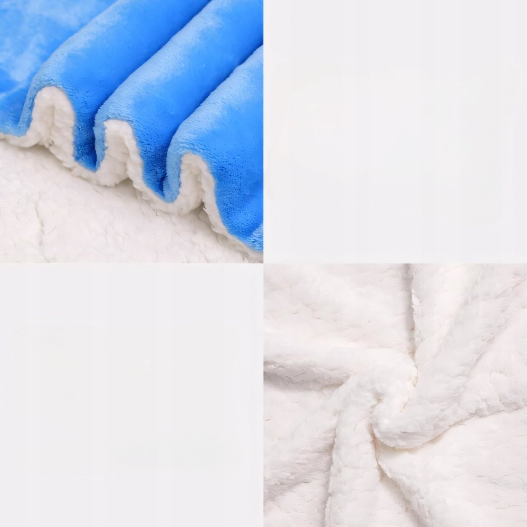 Koc sherpa KANKAEU 130x160 cm niebieski | REEVE