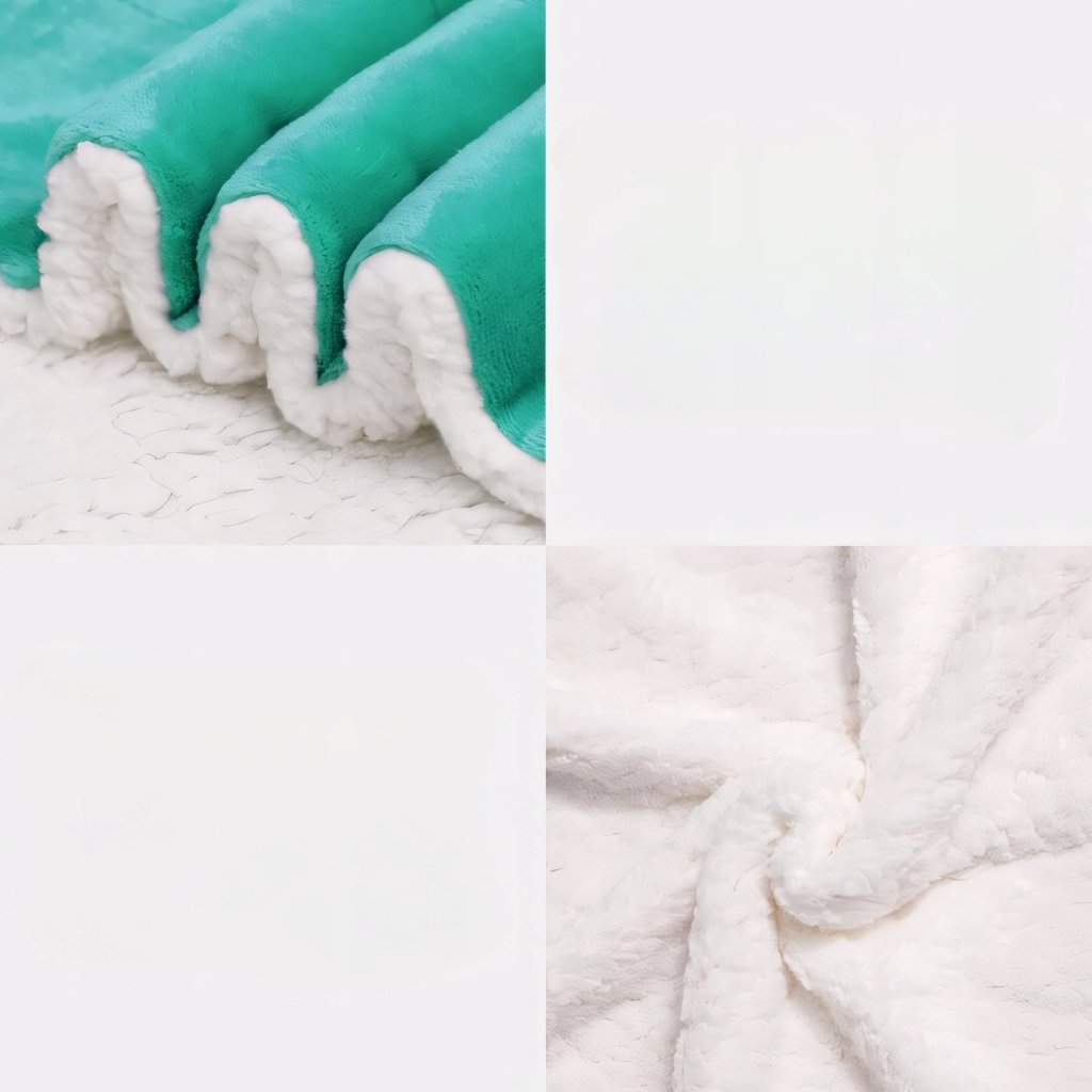 Koc sherpa KANKAEU 200x230cm dwustronny zielony | REEVE