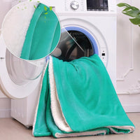 Koc sherpa KANKAEU 200x230cm dwustronny zielony | REEVE