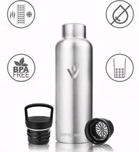 Kubek termiczny 750 ml ze słomką i filtrem, stalowy | REEVE