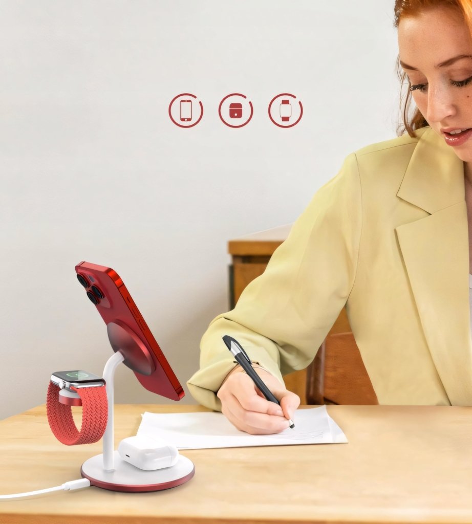 Ładowarka indukcyjna 3w1 MagSafe 15W fast charge | REEVE