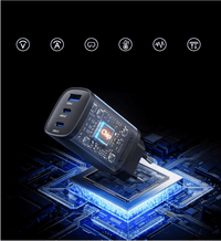 Ładowarka sieciowa GaN 65 W, 2× USB - C + USB - A, PD 3.0 | REEVE