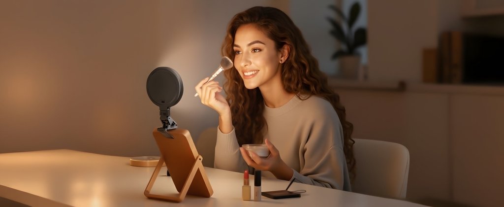 Lampa ring LED na telefon i laptop KNIOO akumulatorowa | REEVE