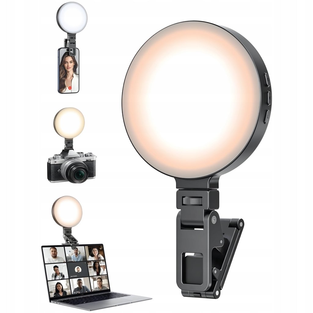 Lampa ring LED na telefon i laptop KNIOO akumulatorowa | REEVE