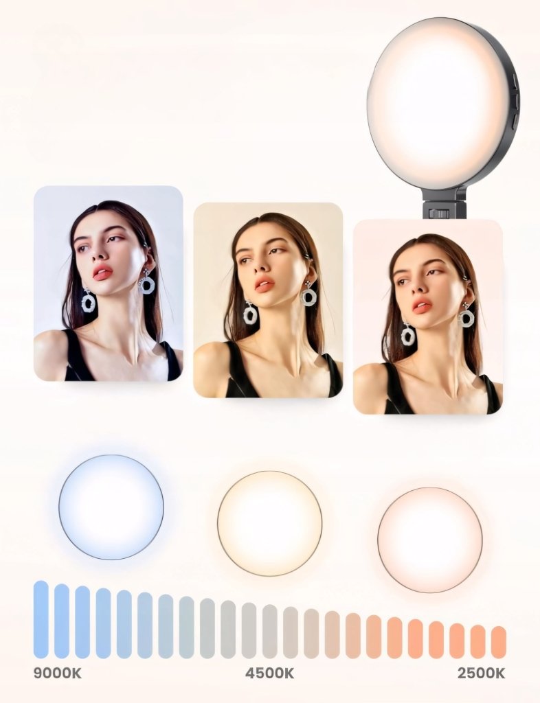 Lampa ring LED na telefon i laptop KNIOO akumulatorowa | REEVE