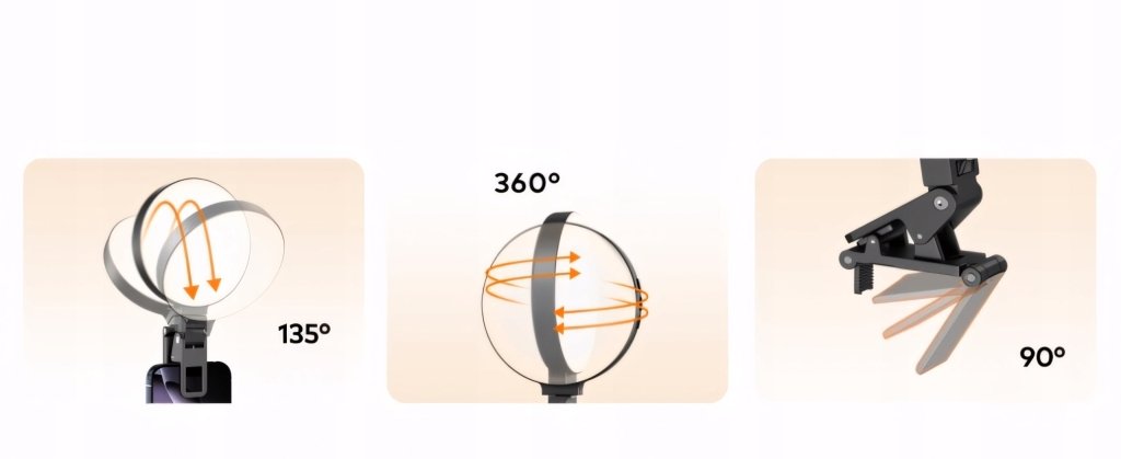 Lampa ring LED na telefon i laptop KNIOO akumulatorowa | REEVE