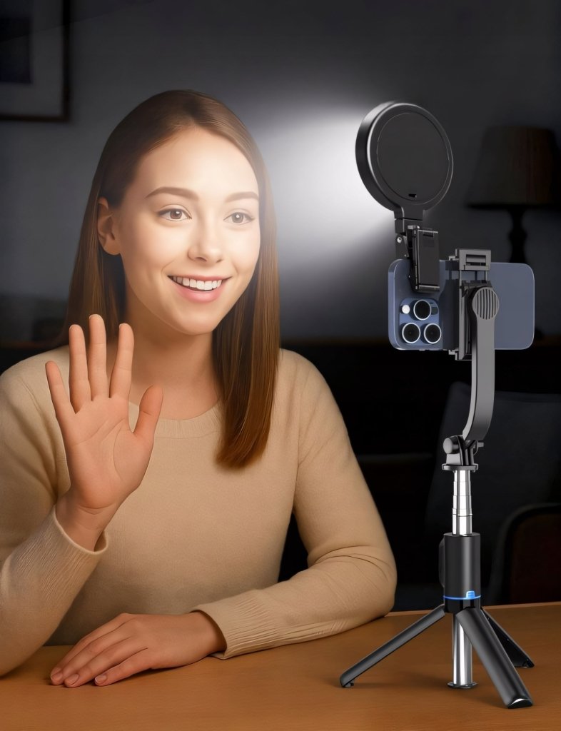 Lampa ring LED na telefon i laptop KNIOO akumulatorowa | REEVE