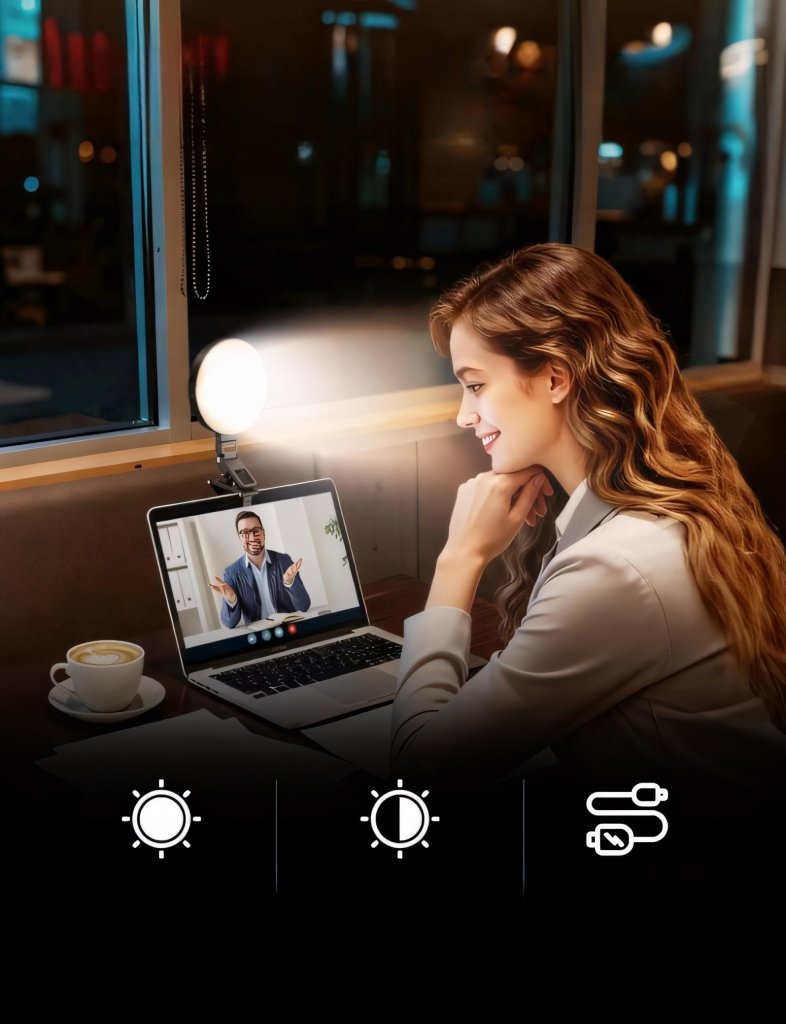 Lampa ring LED na telefon i laptop KNIOO akumulatorowa | REEVE