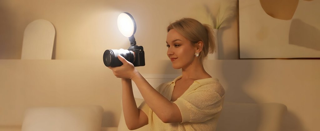 Lampa ring LED na telefon i laptop KNIOO akumulatorowa | REEVE