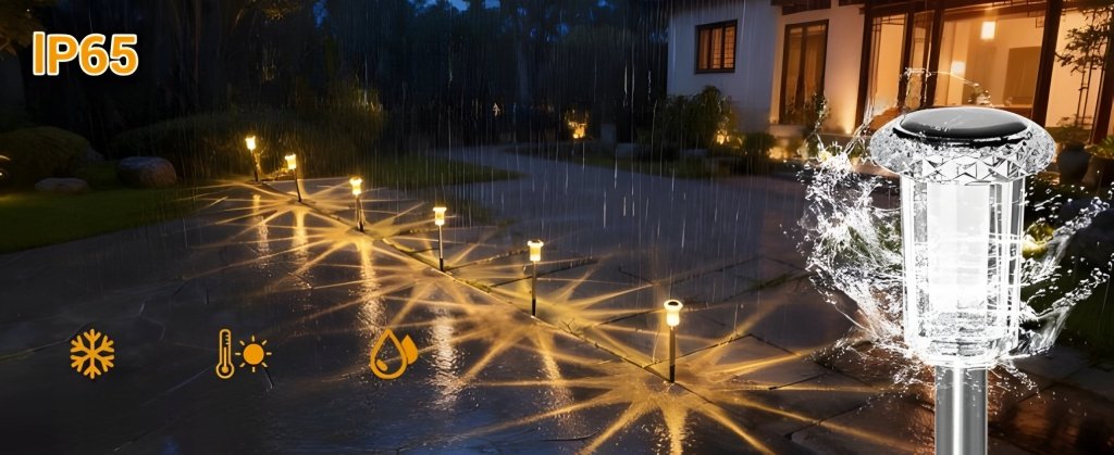 Lampa solarna LED wbijana, 6 sztuk, czujnik zmierzchu, akryl | REEVE