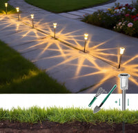 Lampa solarna LED wbijana, 6 sztuk, czujnik zmierzchu, akryl | REEVE