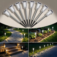 Lampa solarna LED wbijana, 6 sztuk, czujnik zmierzchu, akryl | REEVE