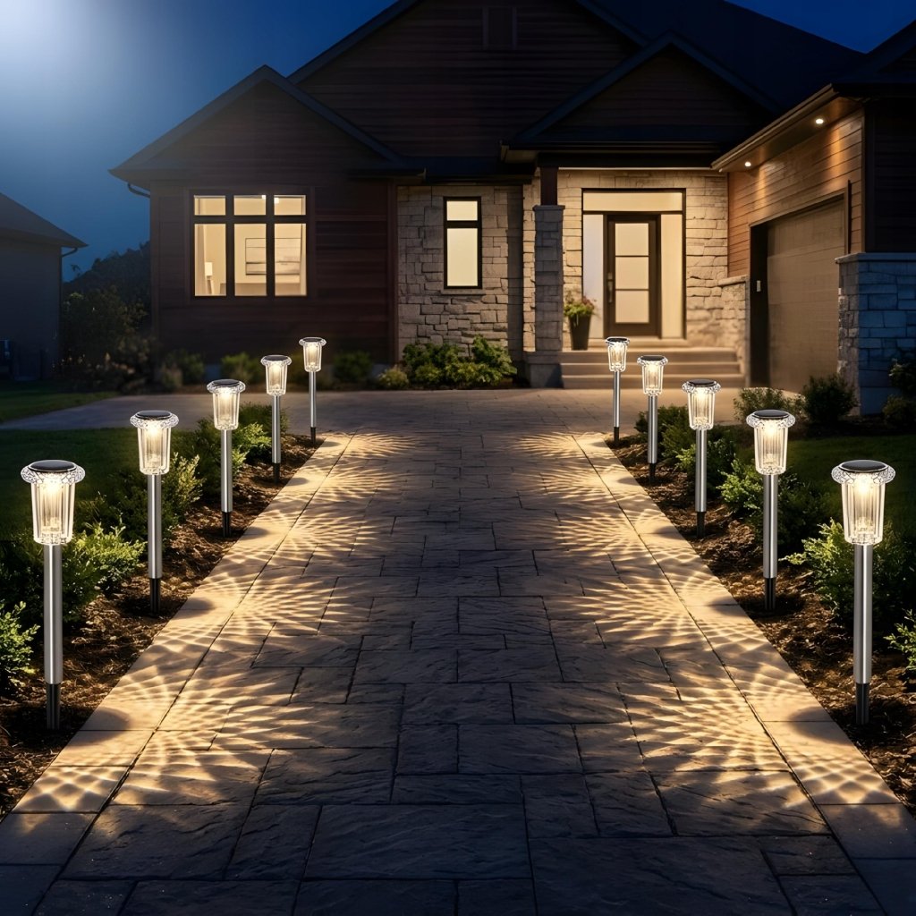 Lampa solarna LED wbijana, 6 sztuk, czujnik zmierzchu, akryl | REEVE