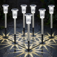 Lampa solarna LED wbijana, 6 sztuk, czujnik zmierzchu, akryl | REEVE