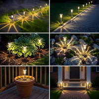 Lampa solarna LED wbijana, 6 sztuk, czujnik zmierzchu, akryl | REEVE