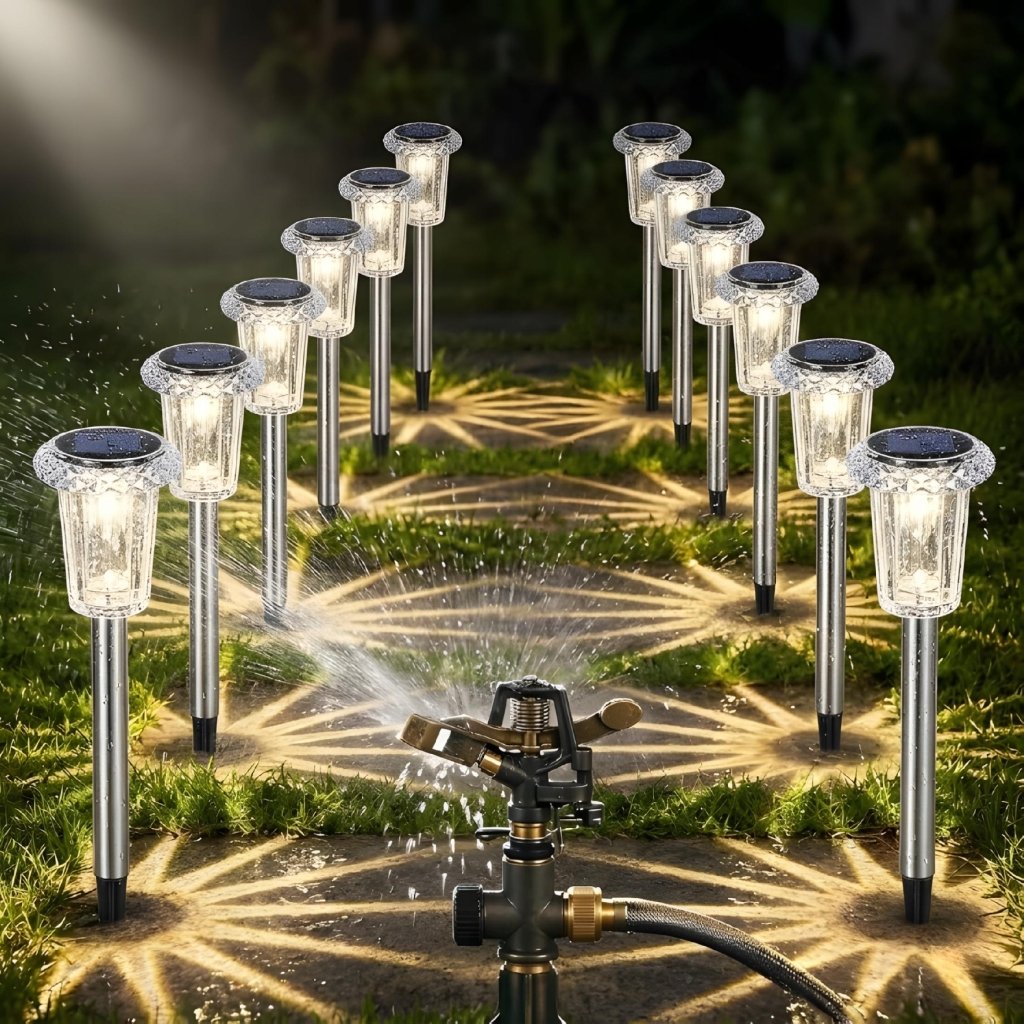 Lampa solarna LED wbijana, 6 sztuk, czujnik zmierzchu, akryl | REEVE