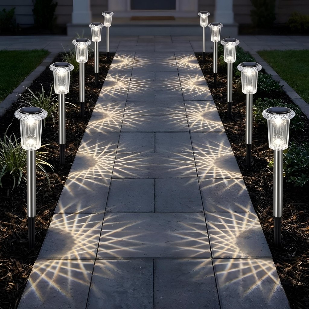 Lampa solarna LED wbijana, 6 sztuk, czujnik zmierzchu, akryl | REEVE