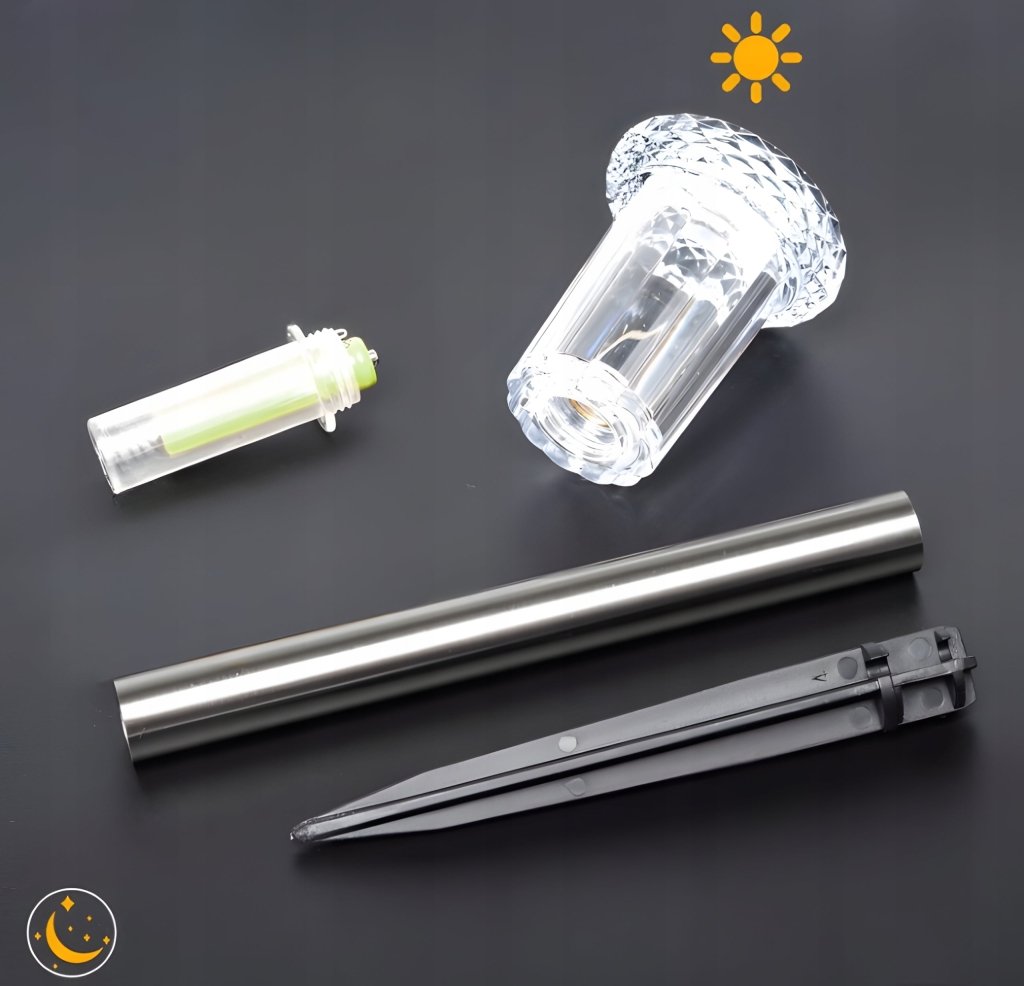 Lampa solarna LED wbijana, 6 sztuk, czujnik zmierzchu, akryl | REEVE