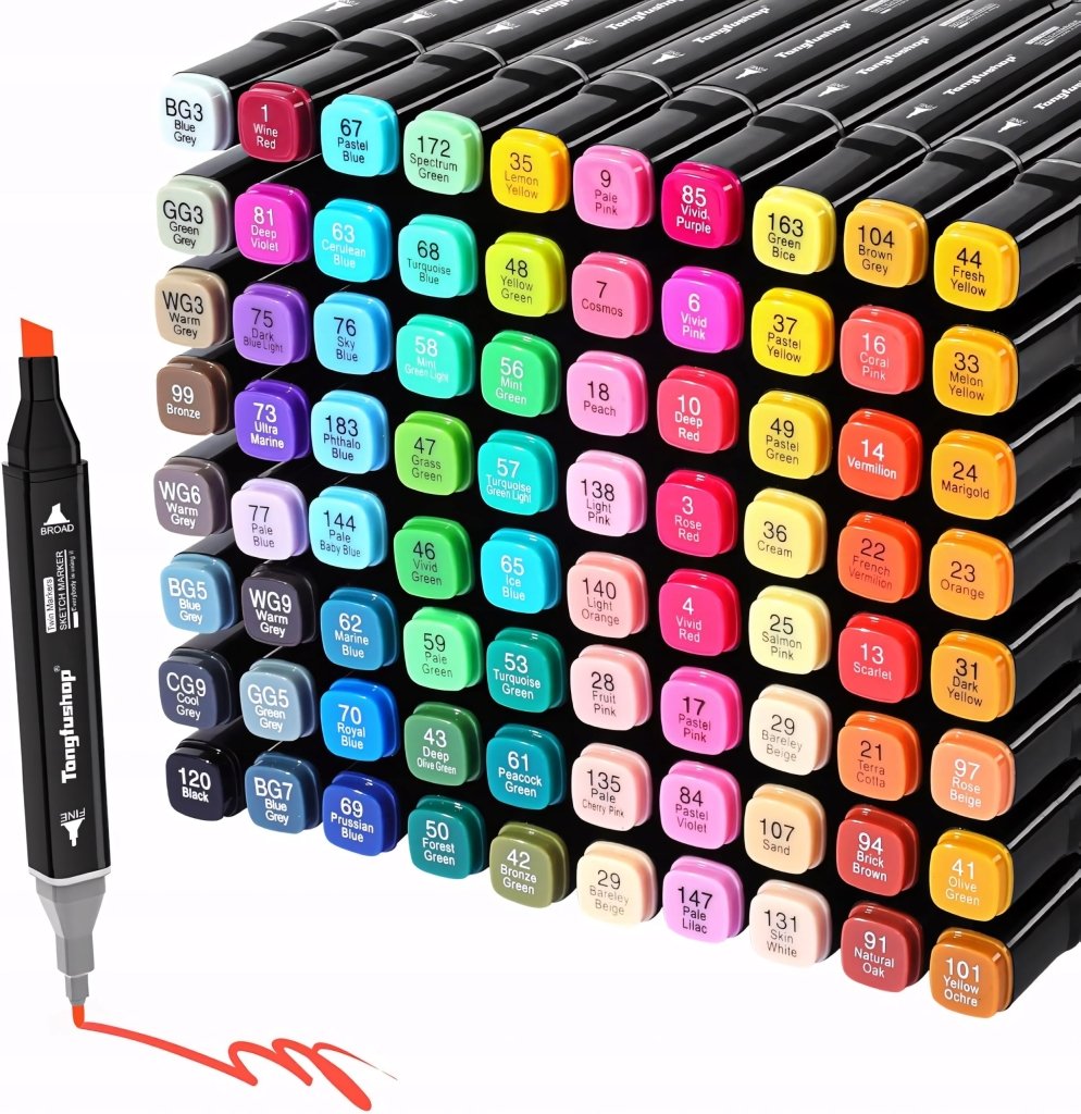 Markery alkoholowe 80szt dwustronne PROF etui | REEVE