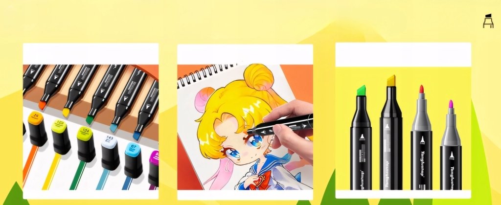 Markery alkoholowe 80szt dwustronne PROF etui | REEVE