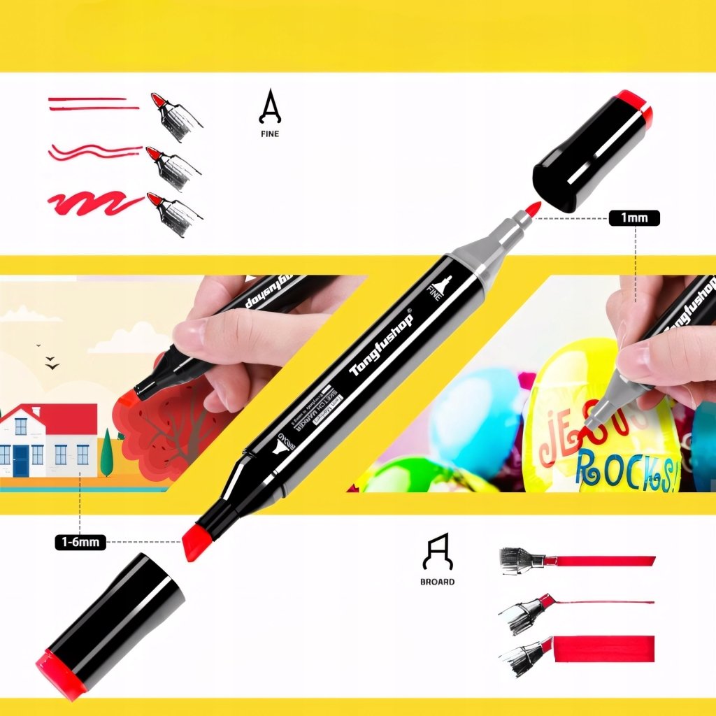 Markery alkoholowe 80szt dwustronne PROF etui | REEVE