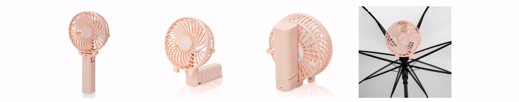 Mini wentylator ręczny USB – różowy, 3000 mAh | REEVE