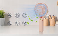 Mini wentylator ręczny USB – różowy, 3000 mAh | REEVE