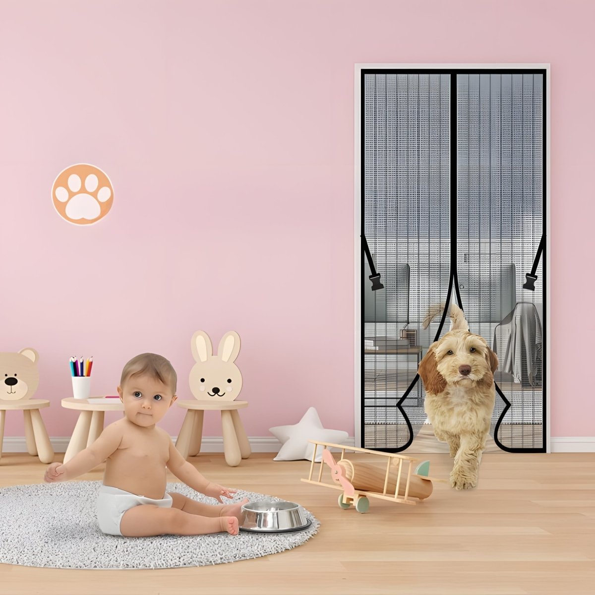 Moskitiera magnetyczna na drzwi 90x210cm czarna | REEVE