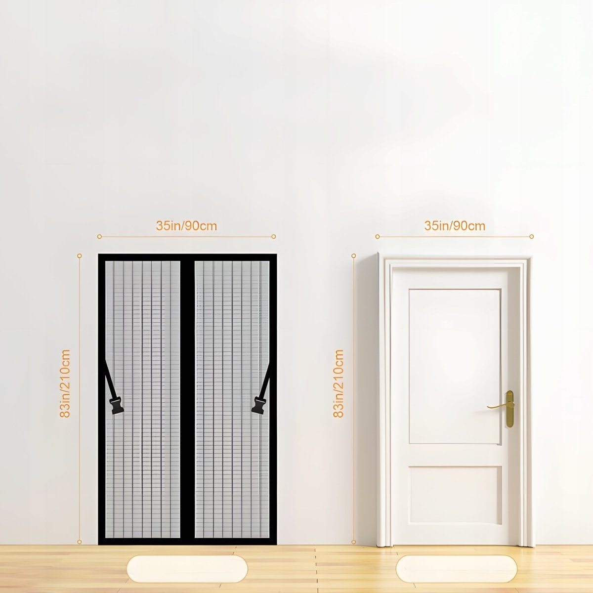 Moskitiera magnetyczna na drzwi 90x210cm czarna | REEVE