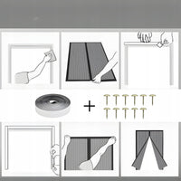Moskitiera magnetyczna na drzwi 90x210cm czarna | REEVE