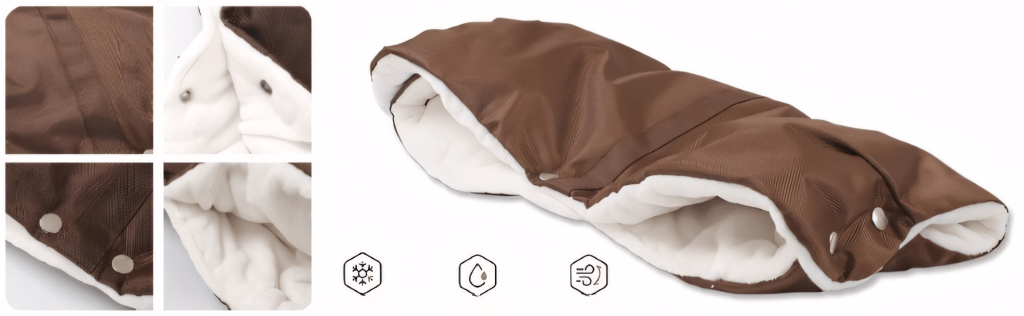 Mufka do Wózka Uniwersalna Brązowa - Ciepła i Wodoodporna | REEVE