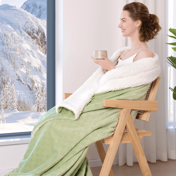 Narzuta koc PanxHome 160x200 gruby baranek + welur | REEVE