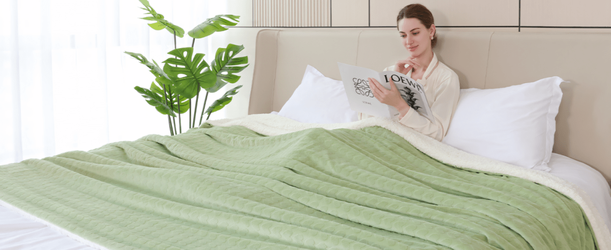 Narzuta koc PanxHome 160x200 gruby baranek + welur | REEVE