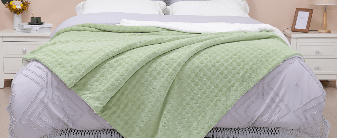 Narzuta koc PanxHome 160x200 gruby baranek + welur | REEVE