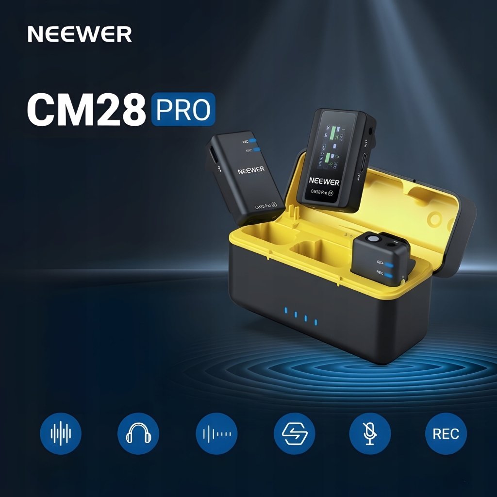 Neewer CM28 Pro — mikrofon bezprzewodowy 2TX+1RX z etui | REEVE