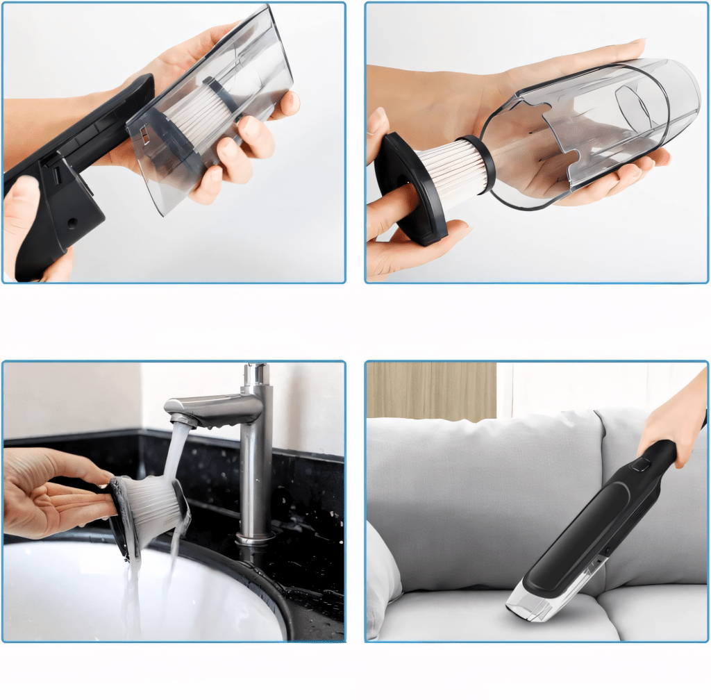 Odkurzacz samochodowy bezprzewodowy 6000 Pa, mokro - sucho, USB - C | REEVE