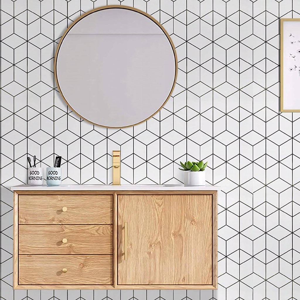 Okleina meblowa Decoroom 45x300cm białe paski | REEVE