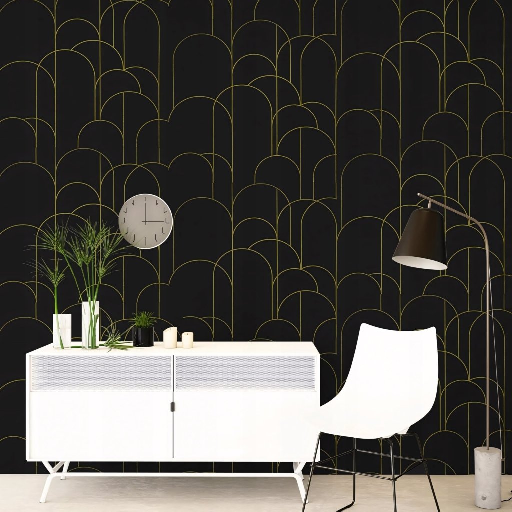 Okleina meblowa Fantasnight 44x300 cm czarno - złota | REEVE