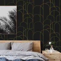 Okleina meblowa Fantasnight 44x300 cm czarno - złota | REEVE