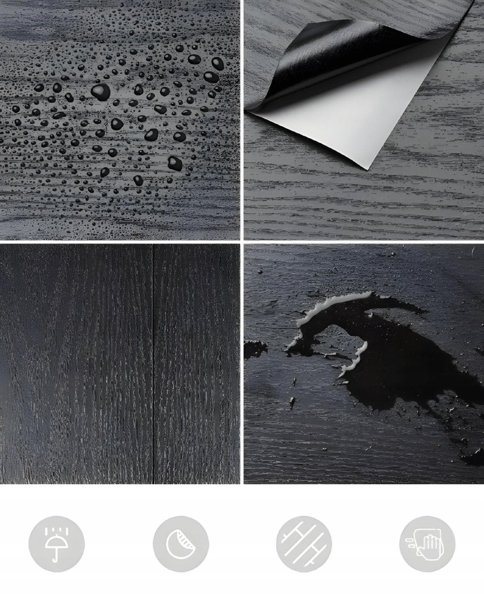 Okleina meblowa samoprzylepna 30x300cm czarna drewno | REEVE