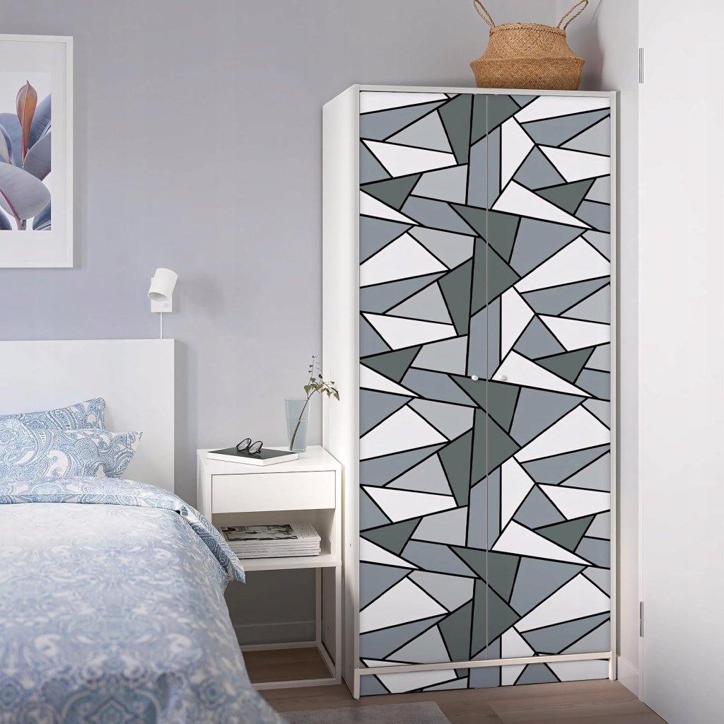 Okleina samoprzylepna 44×300 cm – szary wzór geometryczny | REEVE