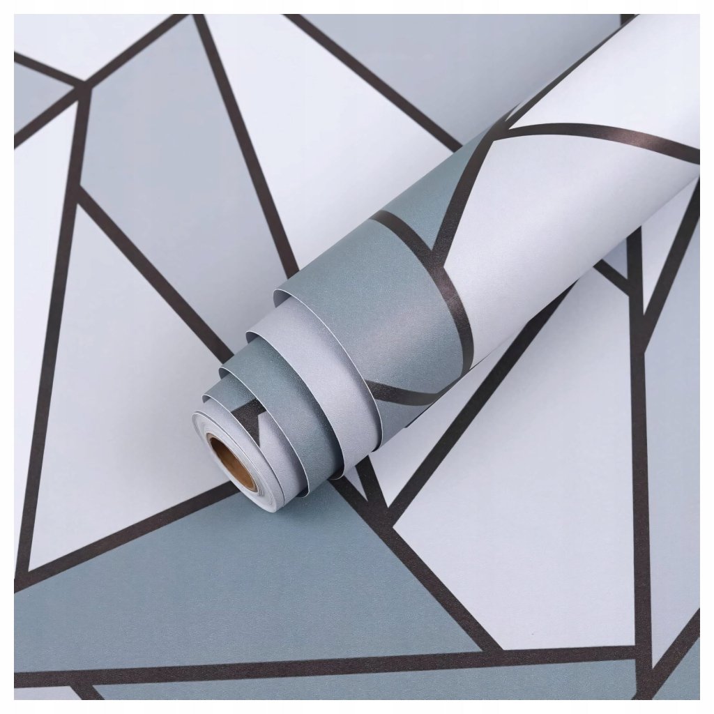 Okleina samoprzylepna 44×300 cm – szary wzór geometryczny | REEVE