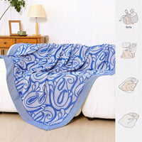 Pled żakardowy 160 × 200 cm, wzór paisley, granat | REEVE