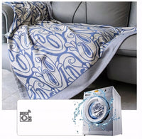 Pled żakardowy 160 × 200 cm, wzór paisley, granat | REEVE