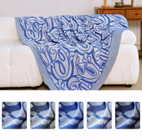 Pled żakardowy 160 × 200 cm, wzór paisley, granat | REEVE