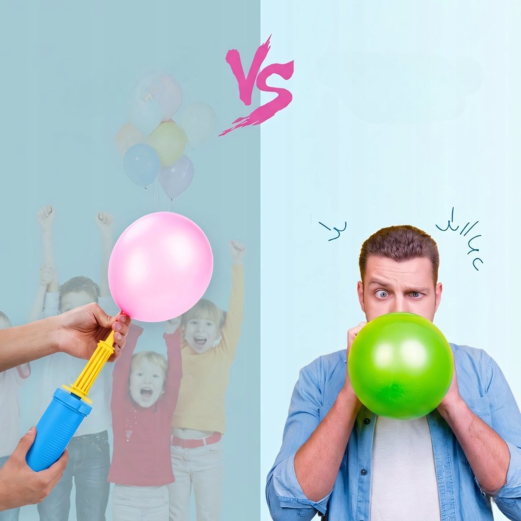 Pompka ręczna do balonów plus 101 balonów lateksowych, 10 kolorów | REEVE